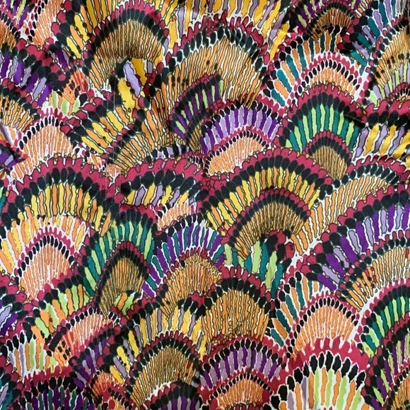 Velvet Heart Colorful Silky Slit Shoulder Short Sleeve Top Sz S #10A - Picture 7 of 10